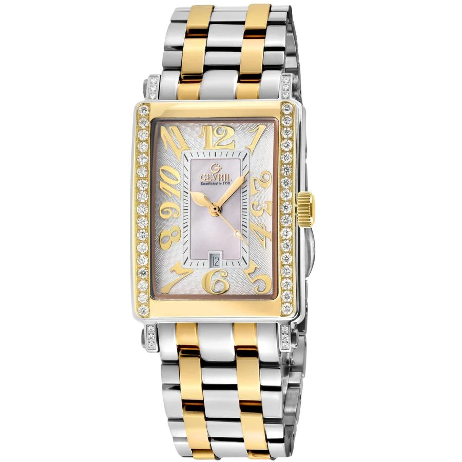 商品Gevril|Gevril Avenue of Americas Mini Diamond Quartz Ladies Watch 7544YEB,价格¥9433,第1张图片