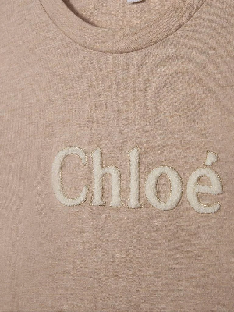 商品Chloé|Chloé Kids Beige Long-sleeved T-shirt With Logo,价格¥875,第3张图片详细描述