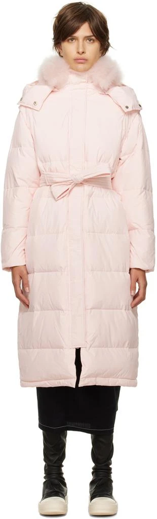 商品Yves Salomon|Pink Quilted Down Jacket,价格¥4039,第1张图片
