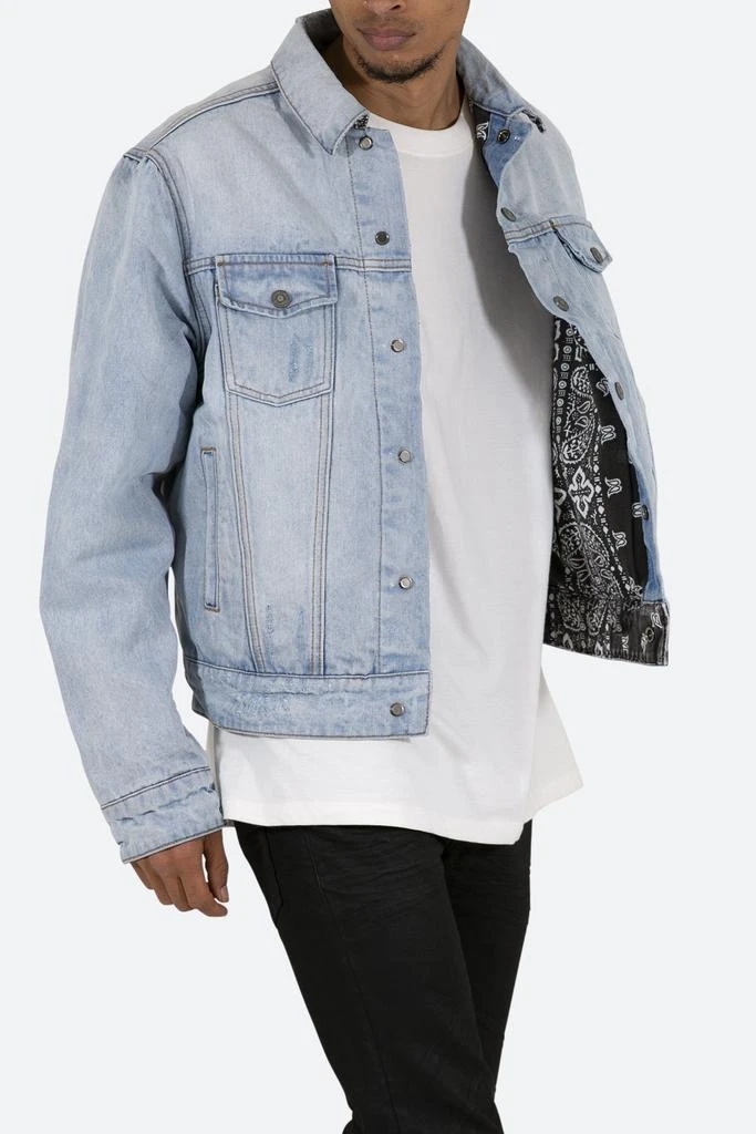 商品MNML|Reversible Paisley Trucker Jacket - Blue/Black,价格¥299,第2张图片详细描述
