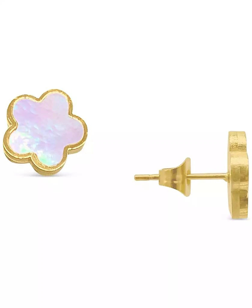 商品ADORNIA|White Mother Of Pearl Clover Stud Earrings,价格¥105,第4张图片详细描述