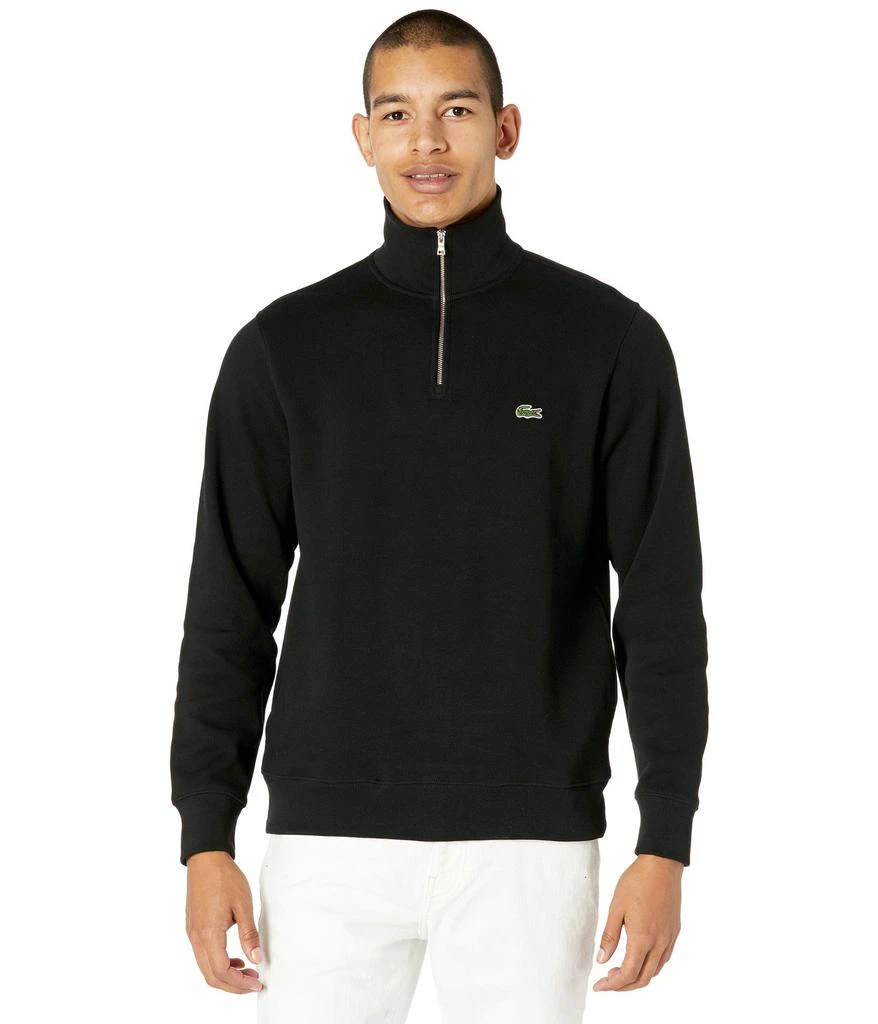 商品Lacoste|Long Sleeve Solid 1/4 Zip Interlock Ribbed Sweatshirt,价格¥898,第1张图片