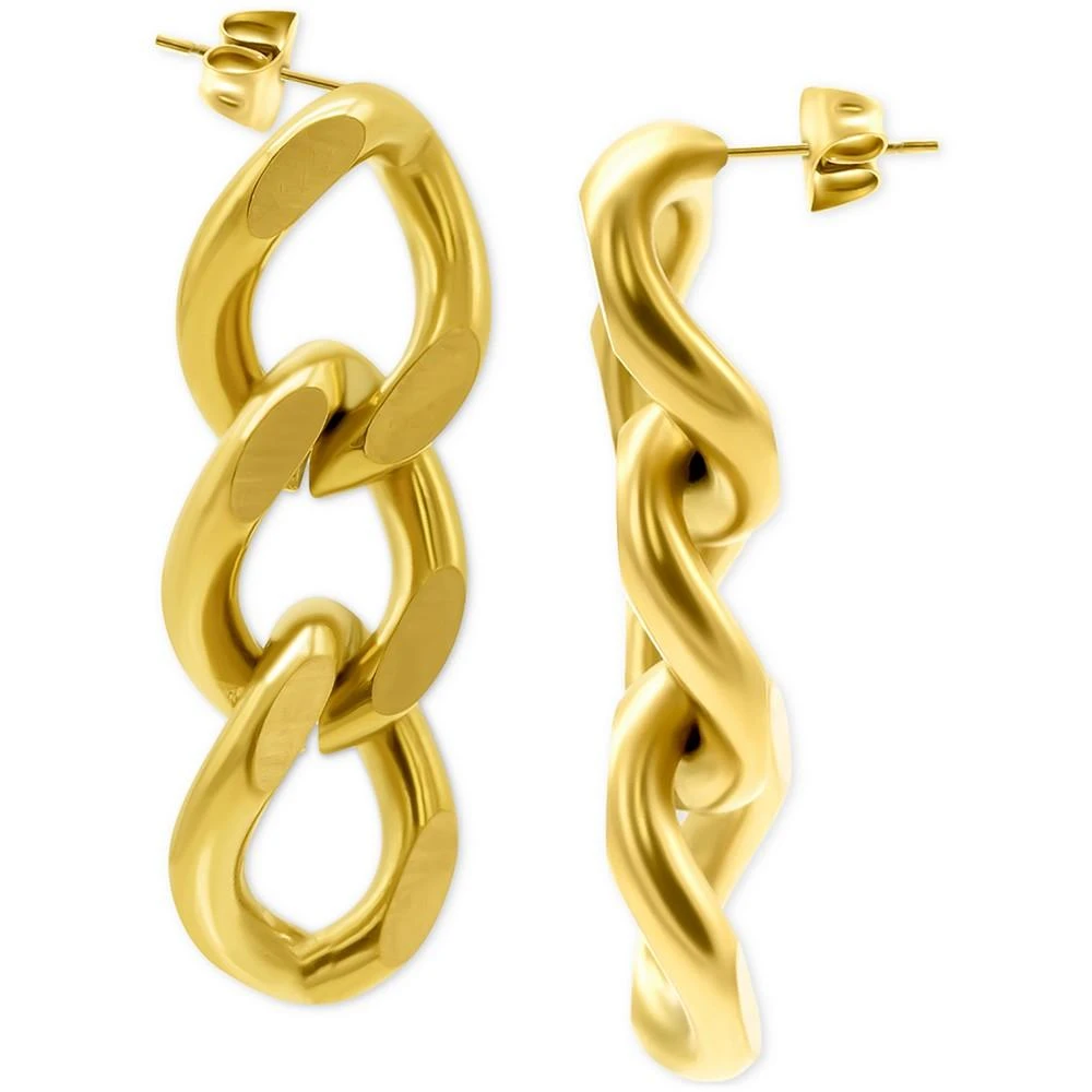 商品ADORNIA|14k Gold-Plated Curb Chain Drop Earrings,价格¥206,第2张图片详细描述