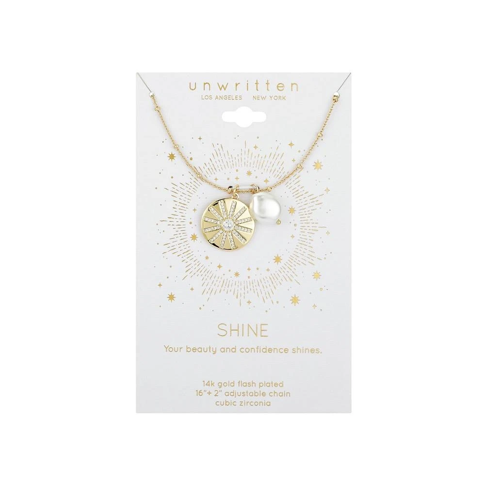 商品Unwritten|14K Gold Flash-Plated Imitation Pearl And Crystal Coin Pendant Necklace,价格¥86,第2张图片详细描述