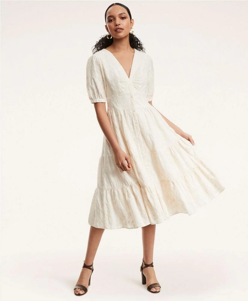 商品Brooks Brothers|Cotton Embroidered Tiered Maxi Dress,价格¥735,第5张图片详细描述