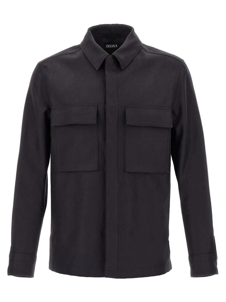 商品Zegna|Zegna Oasi Lino Overshirt,价格¥10859,第1张图片