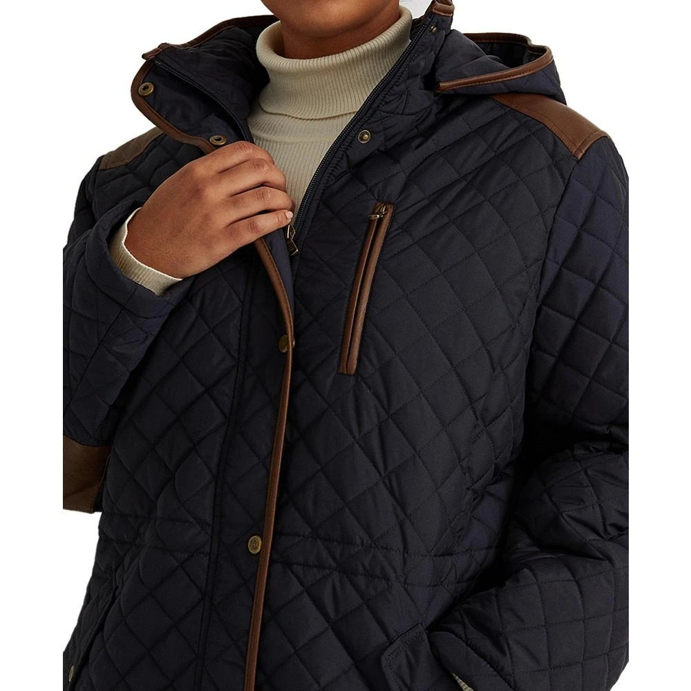 商品Ralph Lauren|Women's Plus Size Hooded Quilted Coat, Created by Macy's,价格¥1624,第3张图片详细描述