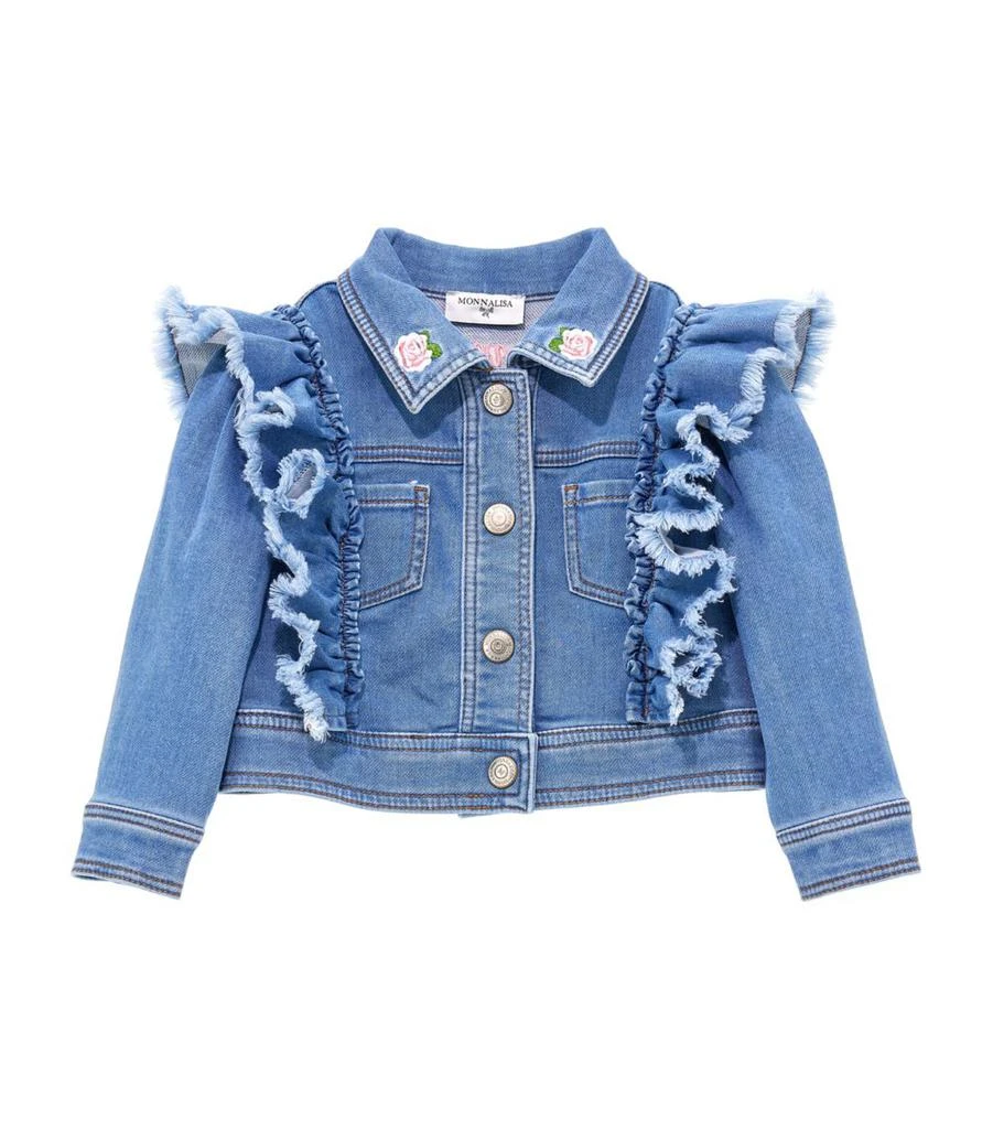商品MONNALISA|Teddy Bear Floral Denim Jacket (3-36 Months),价格¥1710,第1张图片