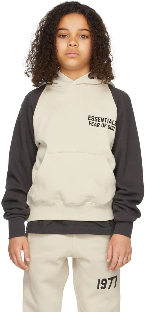 商品Essentials|Kids Beige Colorblock Raglan Hoodie,价格¥198,第2张图片详细描述