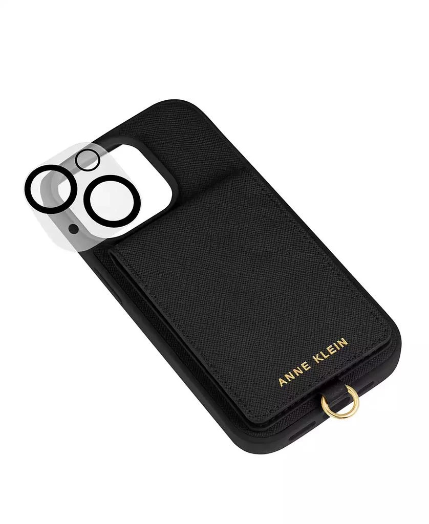 商品Anne Klein|Women's Black Saffiano Leather iPhone 13 and 14 Case,价格¥348,第2张图片详细描述