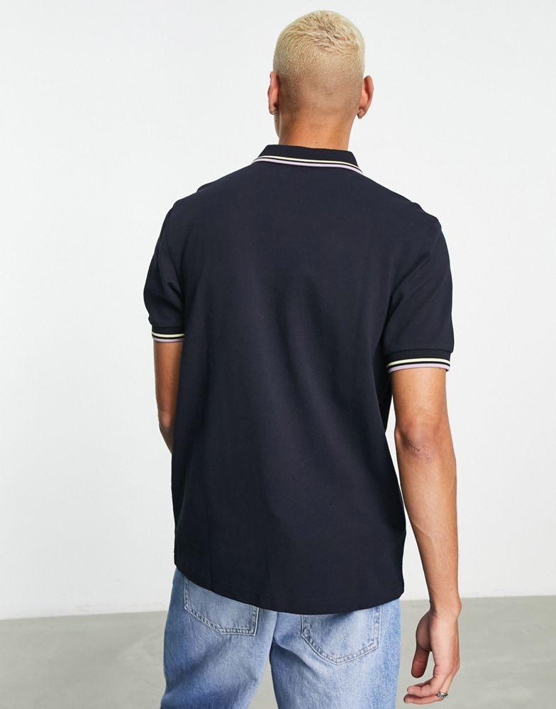 Fred Perry twin tipped polo shirt in navy商品第2张图片规格展示