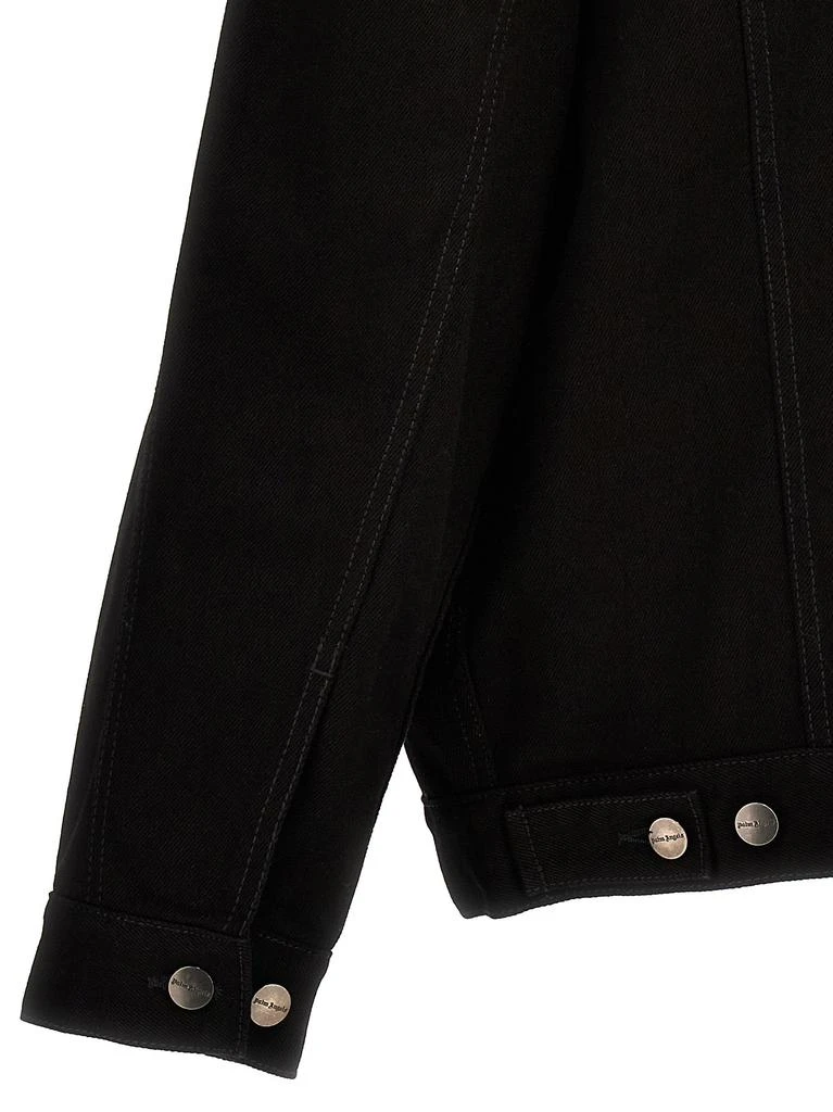 商品Palm Angels|Logo Embroidery Denim Jacket Coats, Trench Coats Black,价格¥2821,第4张图片详细描述