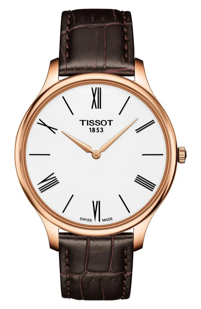 商品Tissot|Men's Tradition 5.5 Leather Strap Watch, 39mm,价格¥2045,第1张图片