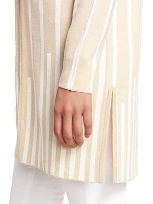 商品Saks Fifth Avenue|COLLECTION Plaited Stripe Open-Front Cardigan,价格¥225,第4张图片详细描述