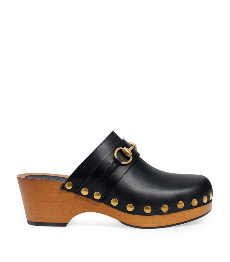 商品Gucci|Leather Horsebit Clogs 35,价格¥8629,第1张图片