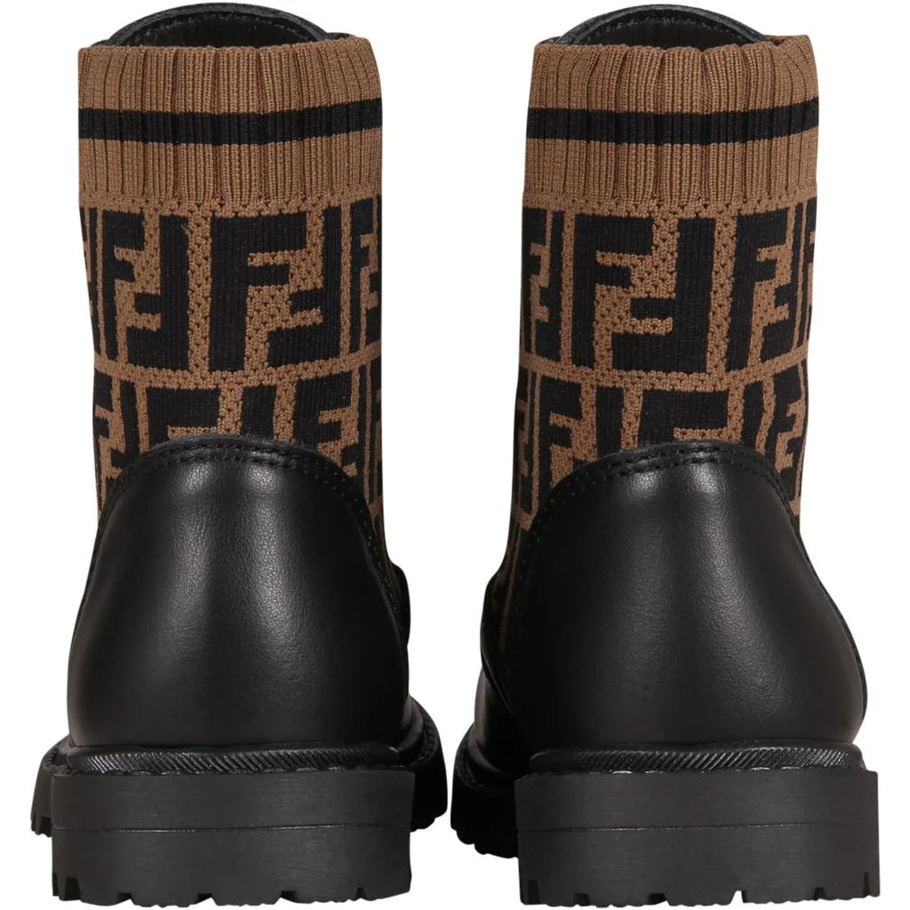 商品Fendi|Fendi Black Boots For Kids With Double Ff,价格¥5943,第4张图片详细描述