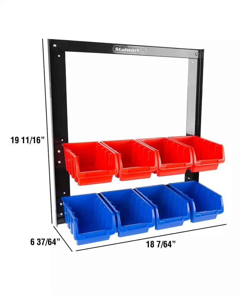 商品Trademark Global|8 Bin Storage Rack organizer - Wall Mountable Container with Removable Drawers by Stalwart,价格¥515,第2张图片详细描述