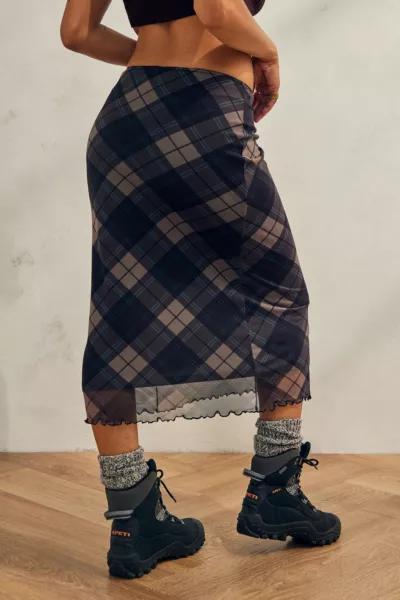 UO Classic Check Mesh Midi Skirt商品第4张图片规格展示