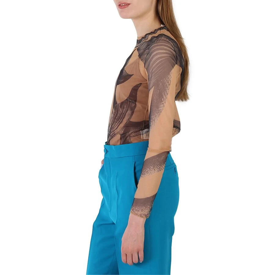 商品Burberry|Ladies Mermaid Tail-Print Tulle Long Sleeve Bodysuit,价格¥1094,第3张图片详细描述