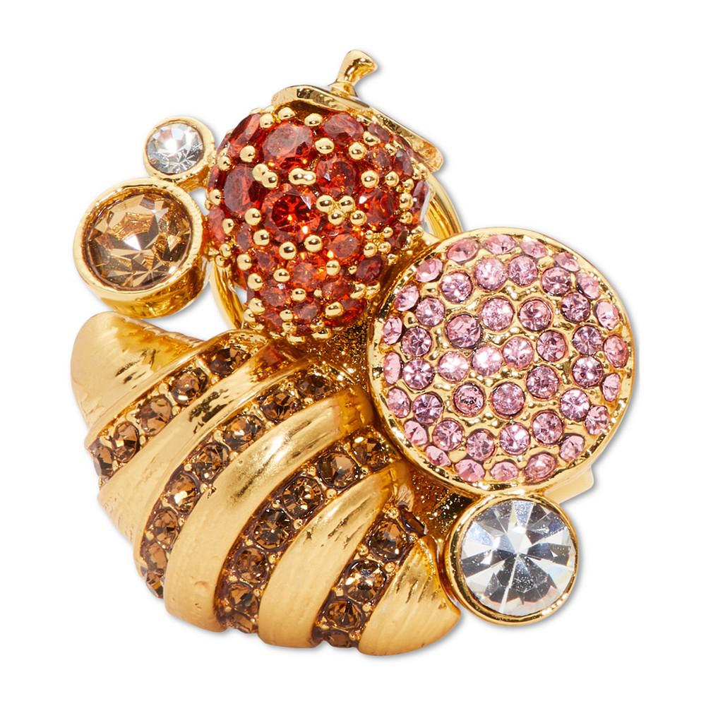 Gold-Tone Crystal Sweet Treat Cluster Stud Earrings商品第2张图片规格展示