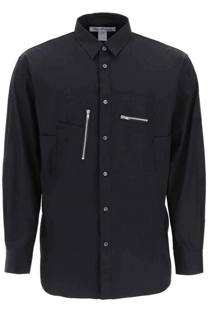 商品Comme des Garcons|Comme des Garçons Shirt Zip Detailed Buttoned Shirt,价格¥2201,第1张图片