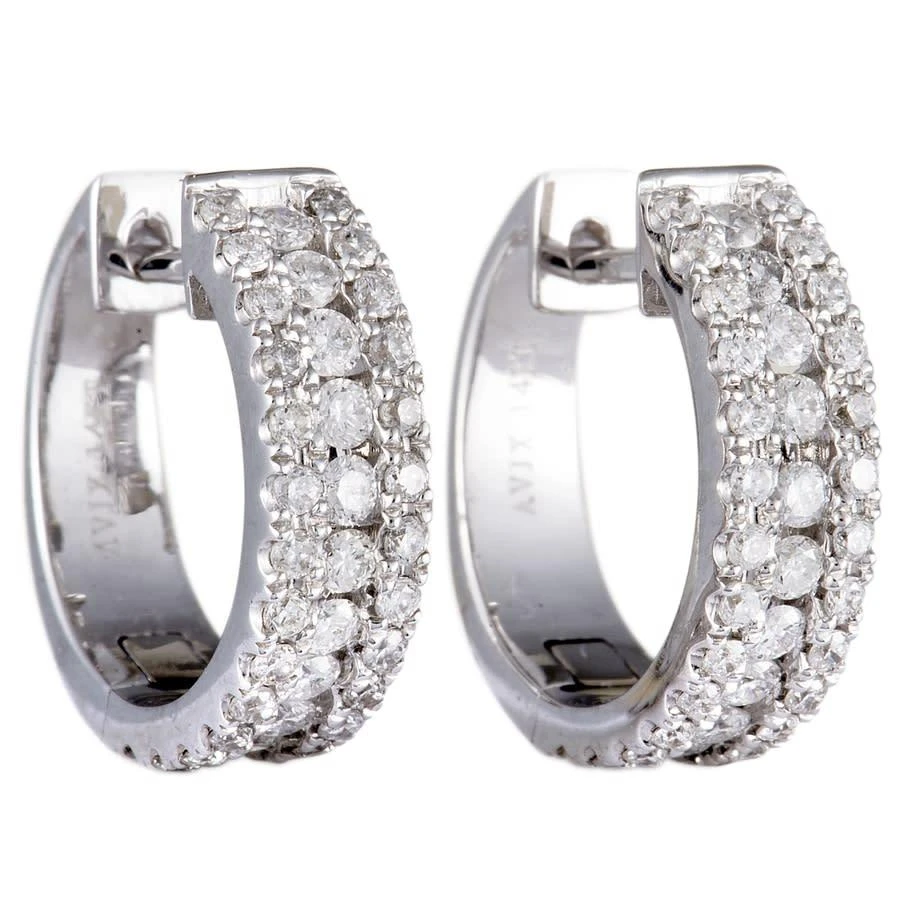 商品LB Exclusive|14K White Gold 1.00 ct Diamond Hoop Earrings,价格¥9375,第1张图片