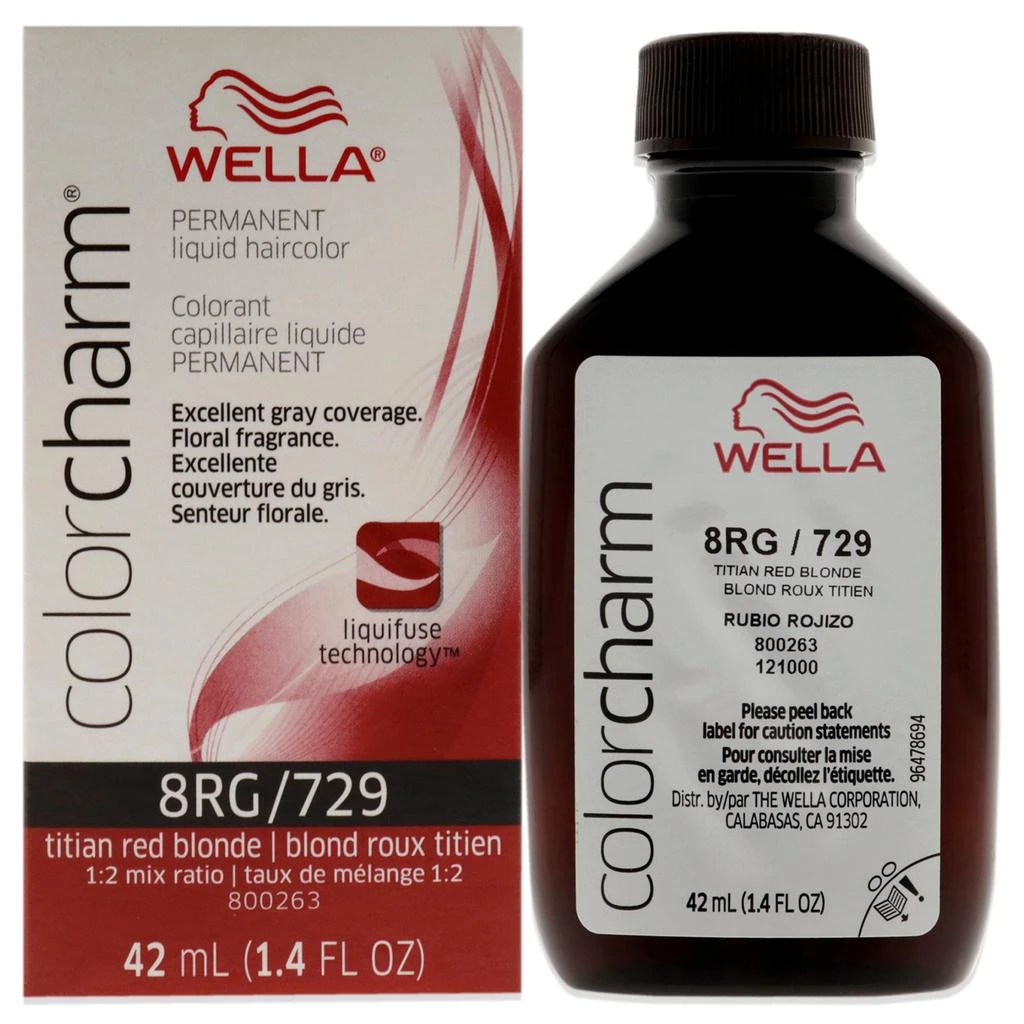 商品Wella|Color Charm Permanent Liquid Haircolor - 729 8RG Titian Red Blonde by  for Unisex - 1.4 oz Hair Color,价格¥132,第1张图片