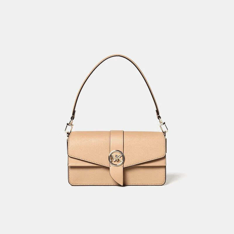 商品[国内直发] Michael Kors|MK 女包 迈克·科尔斯 （MICHAEL KORS）女士Greenwich系列黄色皮质手提单肩斜跨包送女友 30H1LGRL2L CAMEL,价格¥1642,第1张图片