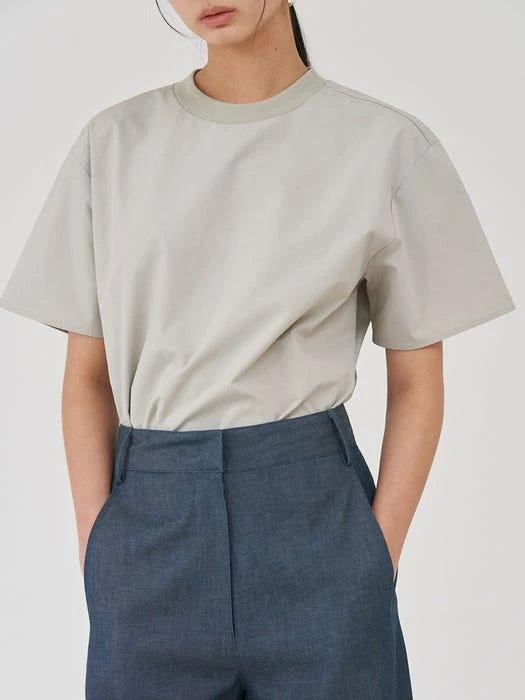 商品MORE OR LESS|Crispy Half Sleeve Shirts (Green Tea),价格¥809,第3张图片详细描述