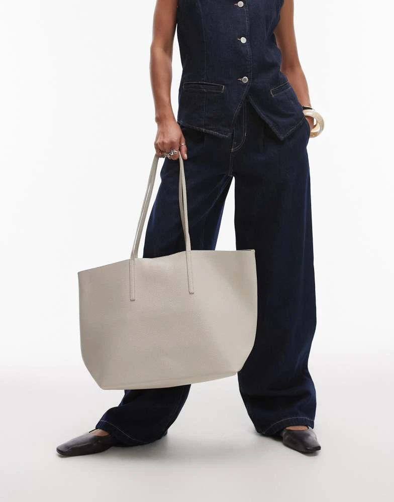 商品Mango|Mango large tote bag in beige,价格¥313,第2张图片详细描述