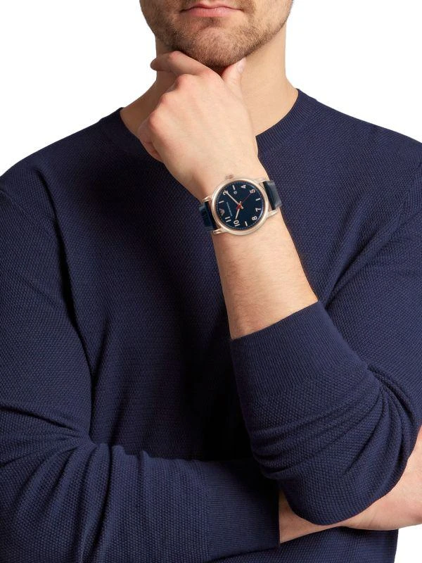 商品Emporio Armani|Stainless Steel & Leather Strap Watch,价格¥831,第2张图片详细描述