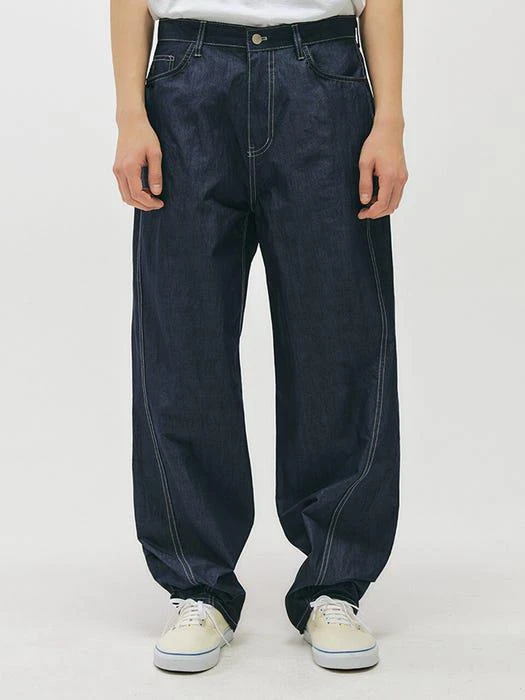 商品AREUBAN|Gutermann Curved Pants_Navy,价格¥778,第1张图片