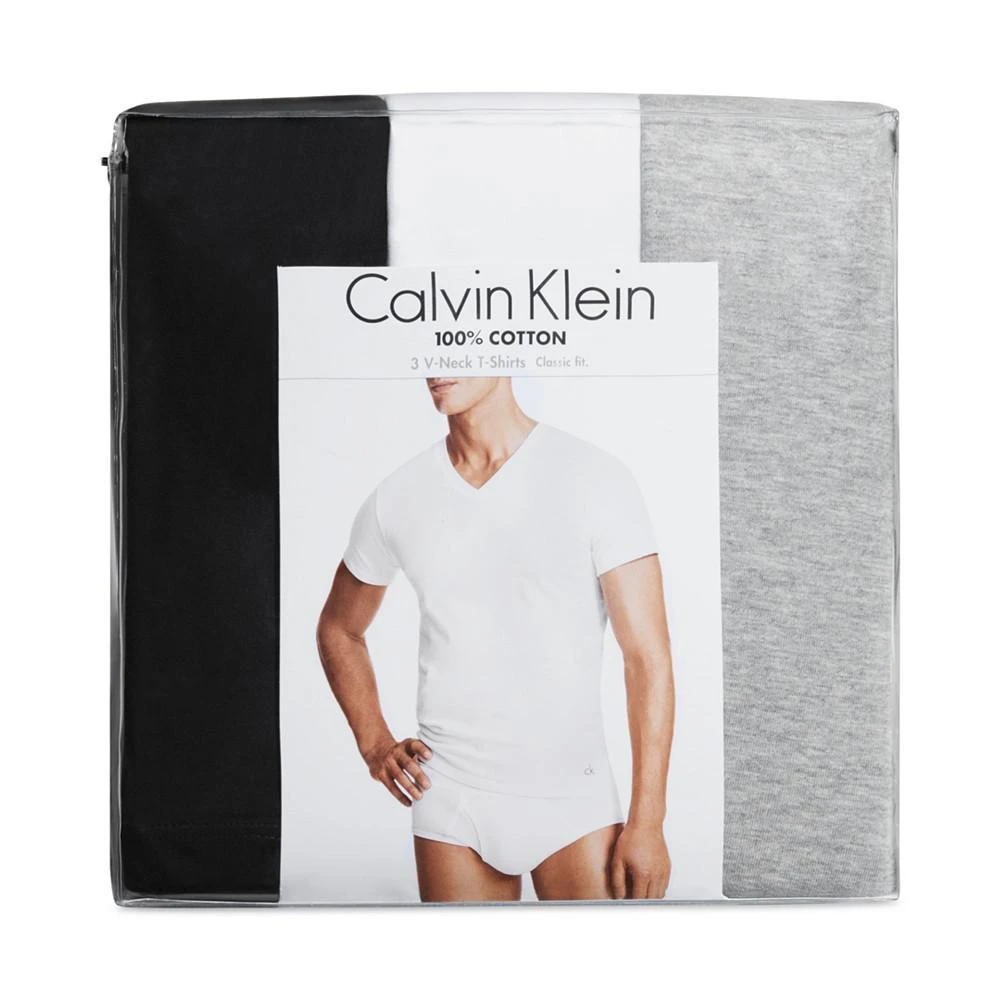 商品Calvin Klein|Men's Cotton Classics Short Sleeve V-Neck T-Shirts Classic Fit,价格¥177,第2张图片详细描述