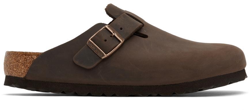 商品Birkenstock|Brown Soft Footbed Boston Clogs,价格¥1351,第1张图片