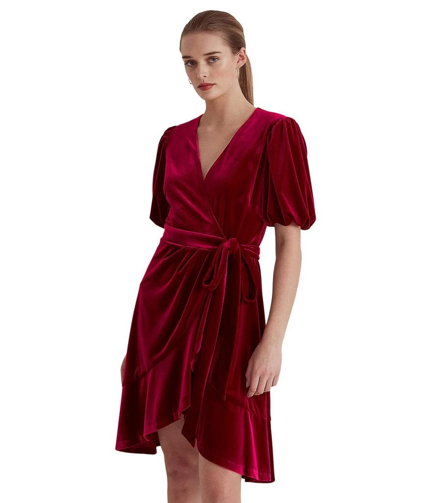 商品Ralph Lauren|Belted Velvet Puff-Sleeve Dress,价格¥505,第4张图片详细描述