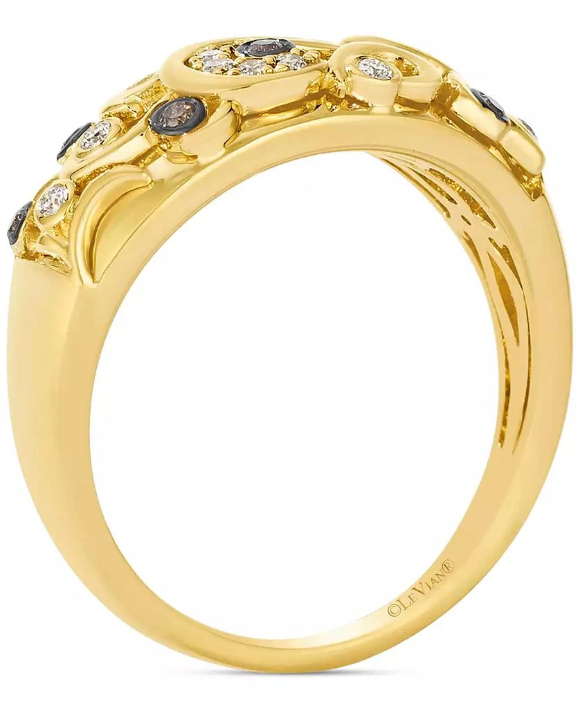 商品Le Vian|Nude Diamond & Chocolate Diamond Filigree Ring (1/6 ct. t.w.) in 14k Honey Gold,价格¥9423,第3张图片详细描述