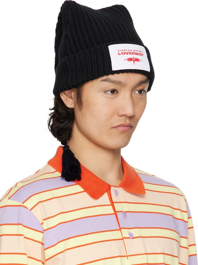 商品Charles Jeffrey Loverboy|Black Sloppy Giuseppe Beanie,价格¥409,第2张图片详细描述