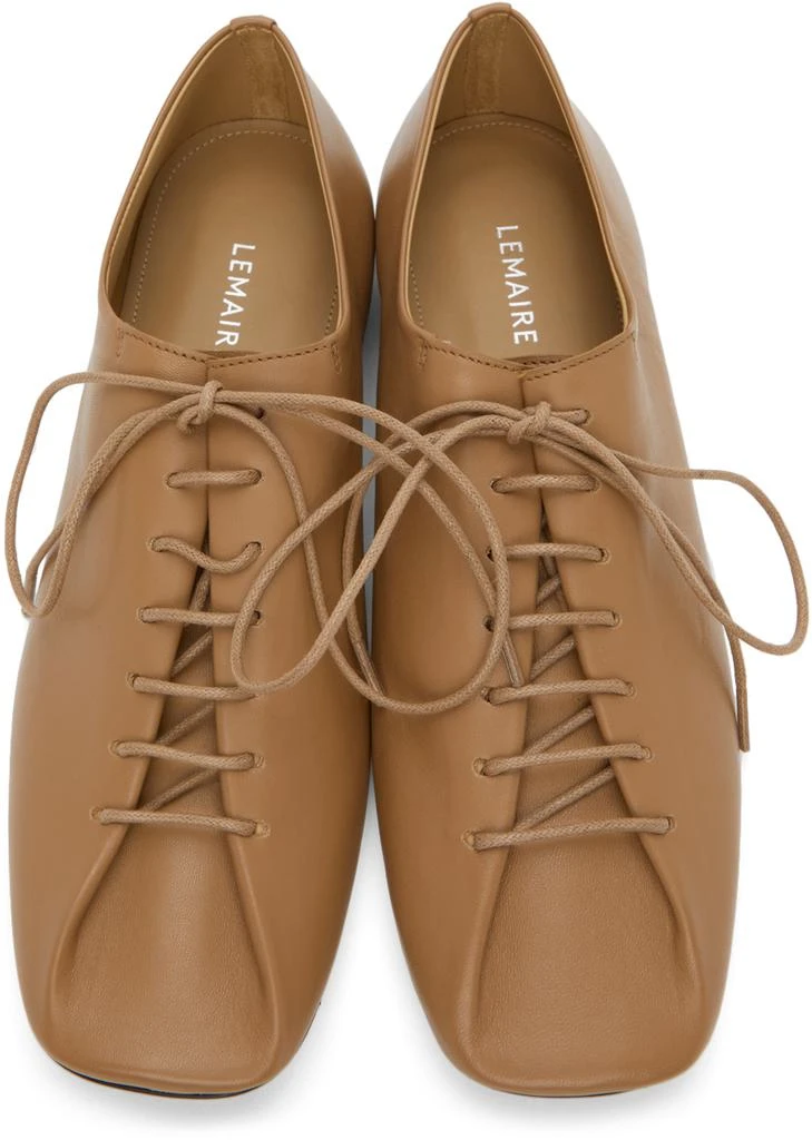 商品Lemaire|SSENSE Exclusive Tan Flat Derbys,价格¥2005,第5张图片详细描述