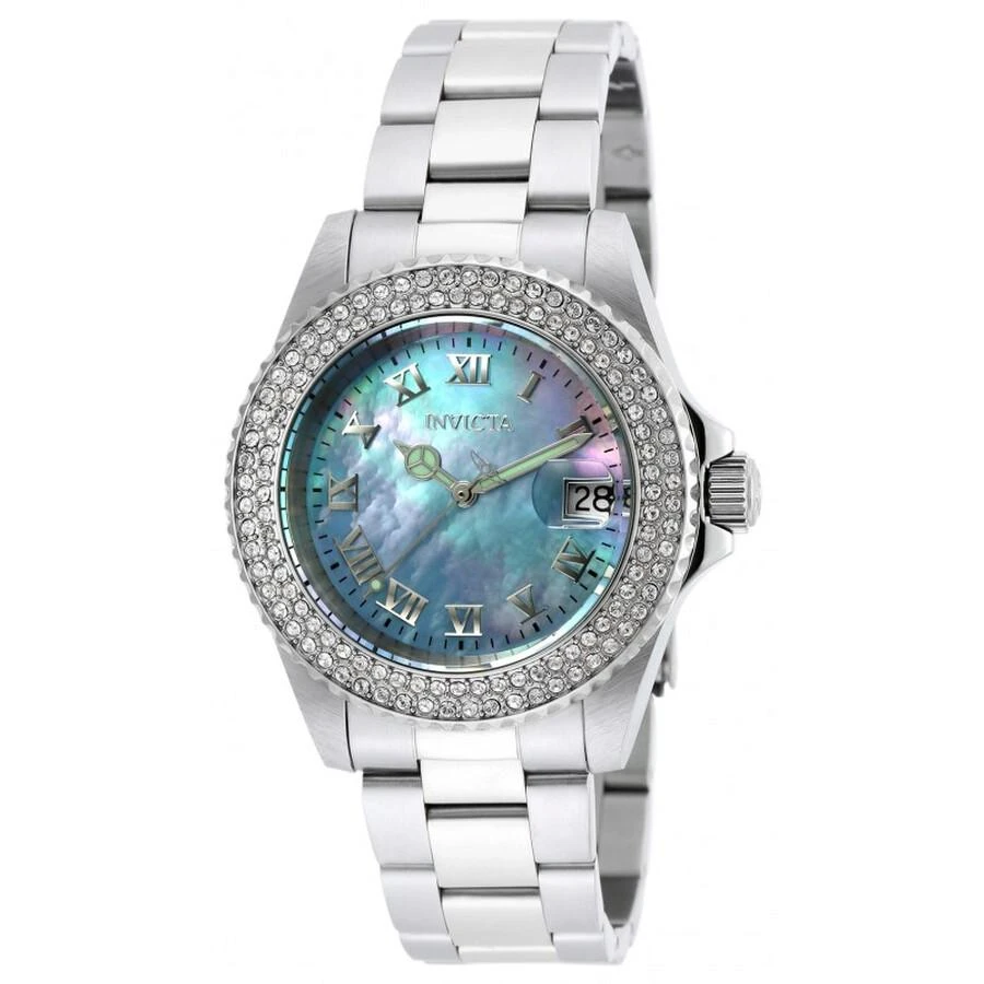 商品Invicta|Angel Blue Mother of Pearl Dial Stainless Steel Ladies Watch 19872,价格¥581,第1张图片