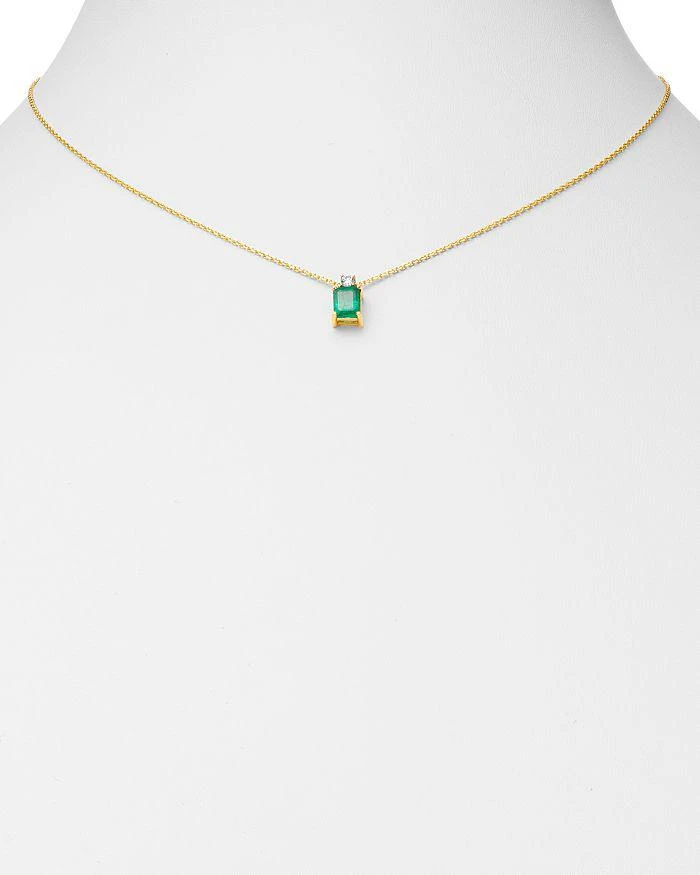 商品Bloomingdale's|Emerald & Diamond Pendant Necklace in 14K Yellow Gold, 16",价格¥7475,第2张图片详细描述