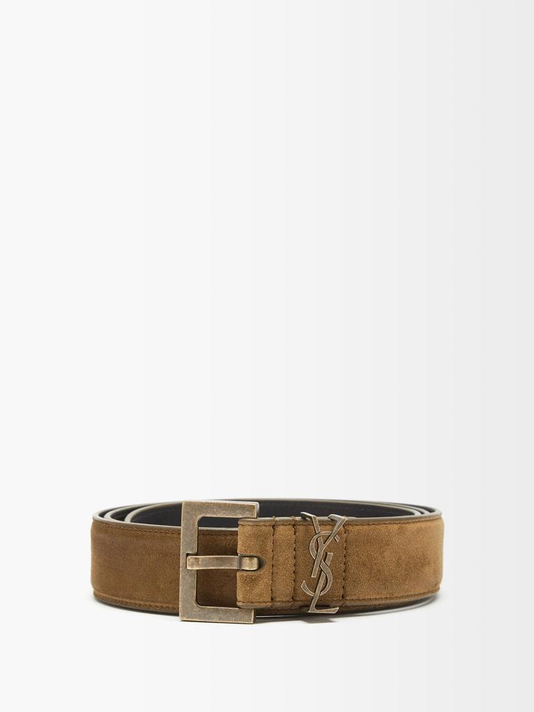 商品Yves Saint Laurent|YSL-plaque suede belt,价格¥3144,第1张图片