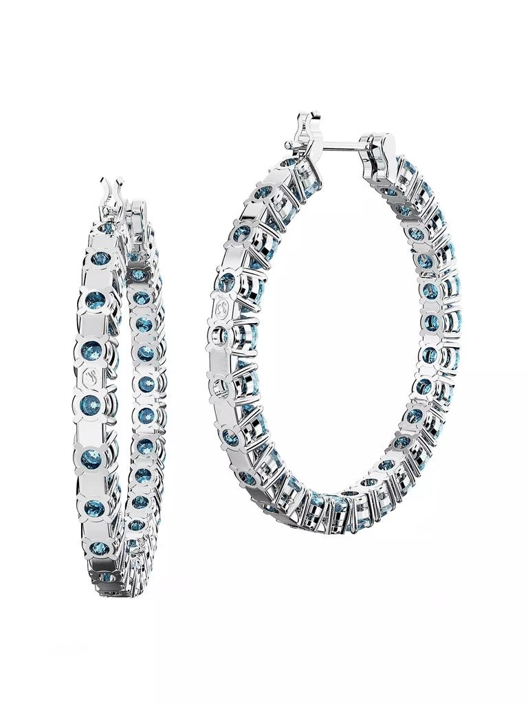 商品Swarovski|Matrix Rhodium-Plated & Crystal Inside-Out Hoop Earrings,价格¥941,第4张图片详细描述