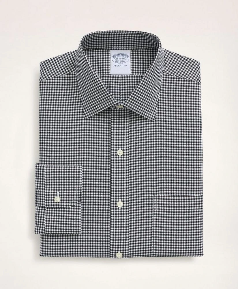 商品Brooks Brothers|Stretch Regent Regular-Fit Dress Shirt, Non-Iron Herringbone Gingham Ainsley Collar,价格¥496,第3张图片详细描述