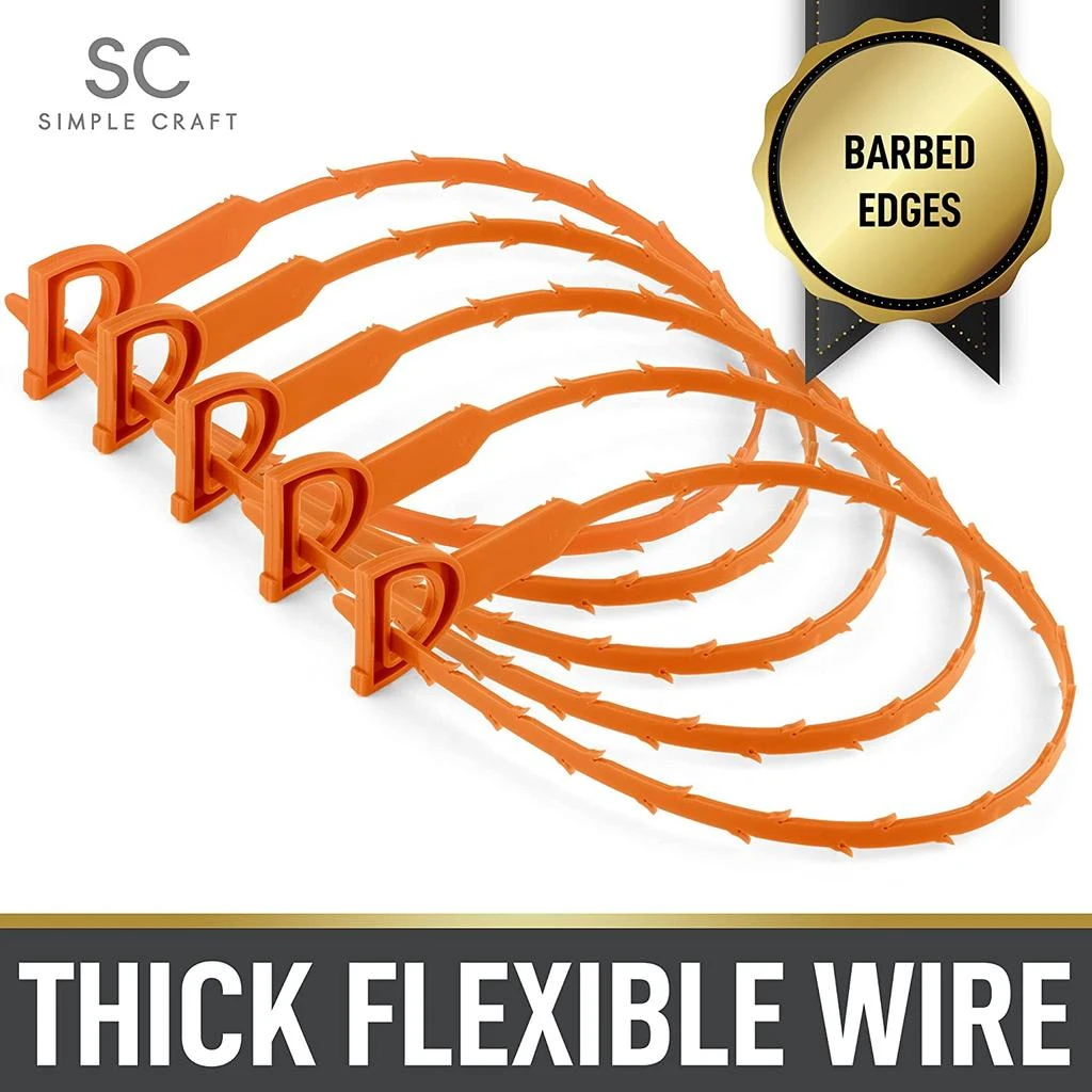 商品Zulay Kitchen|5 Pack Long Flexible Plumbing Snake Drain Clog Remover,价格¥141,第2张图片详细描述