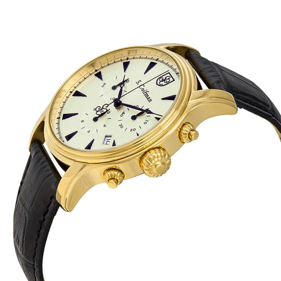 商品S Coifman|Chronograph Champagne Dial Black Leather Men's Watch SC0222,价格¥667,第2张图片详细描述