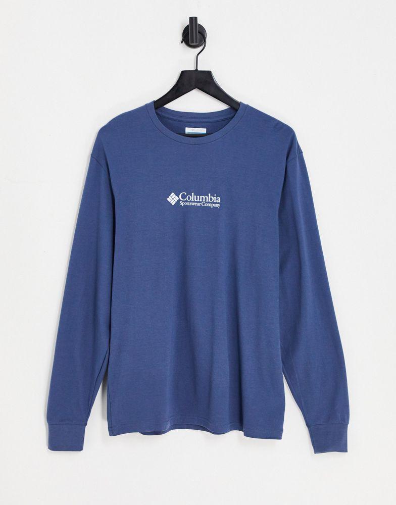Columbia Hopedale long sleeve t-shirt in navy Exclusive at ASOS商品第1张图片规格展示