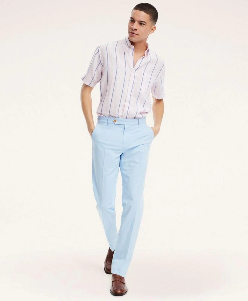 商品Brooks Brothers|Milano Slim-Fit Stretch Cotton Linen Chino Pants,价格¥375,第2张图片详细描述