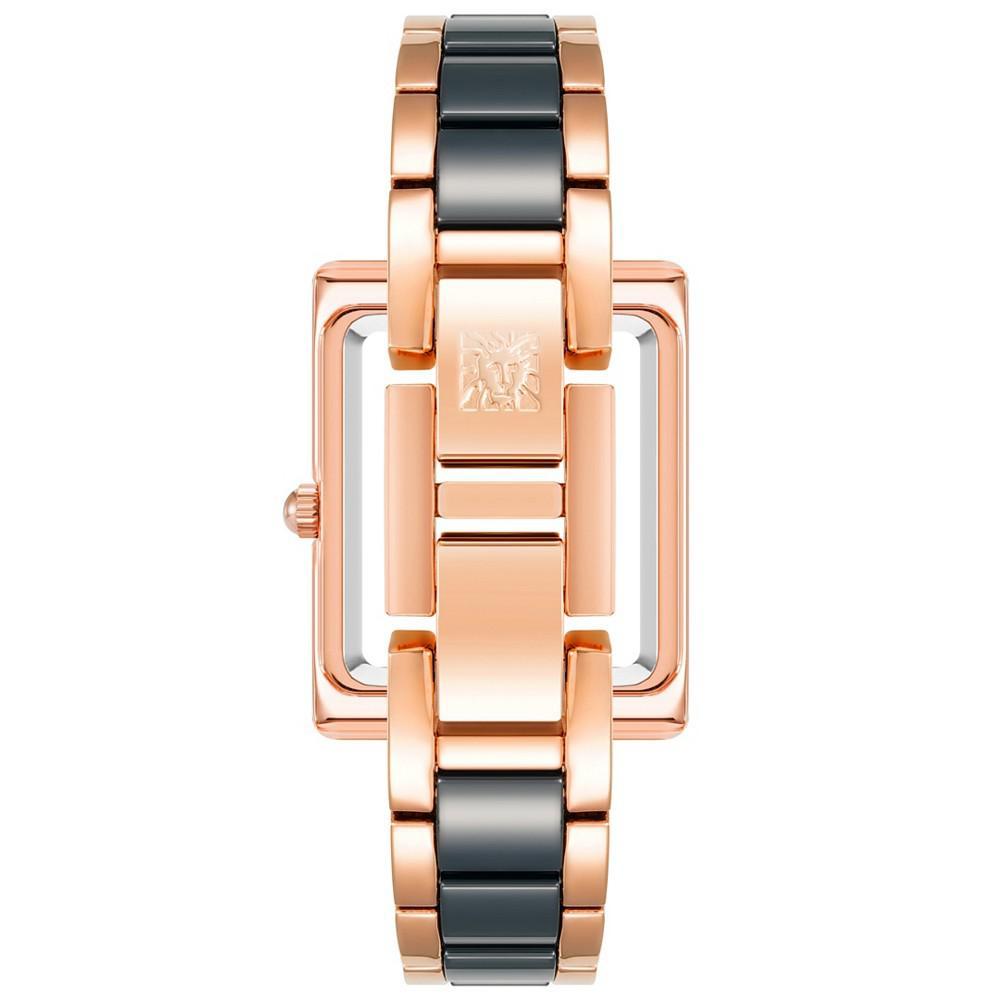 商品Anne Klein|Women's Three-Hand Quartz Gold-Tone Alloy with Navy Ceramic Bracelet Watch, 24mm,价格¥826,第5张图片详细描述