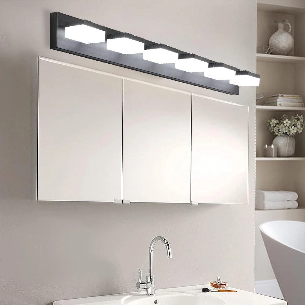 商品Simplie Fun|Modern 6-Light Black LED Vanity Mirror Light Fixture For Bathrooms And Makeup Tables,价格¥1436,第2张图片详细描述