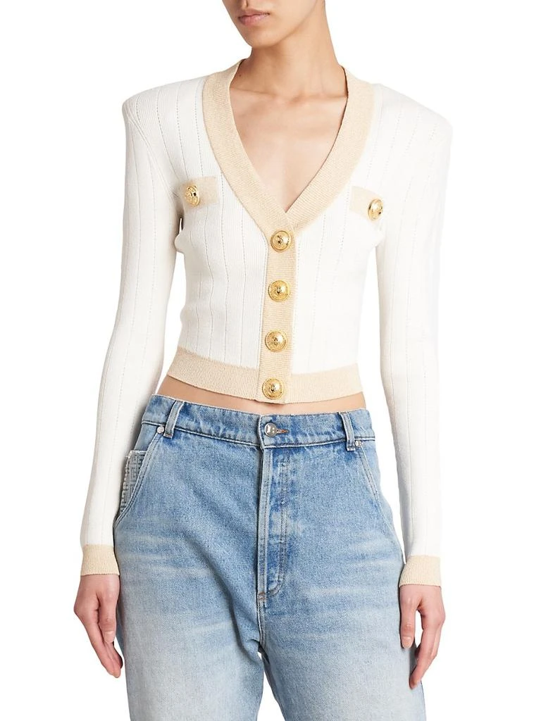 商品Balmain|Glittery Button-Front Cardigan,价格¥6759,第3张图片详细描述